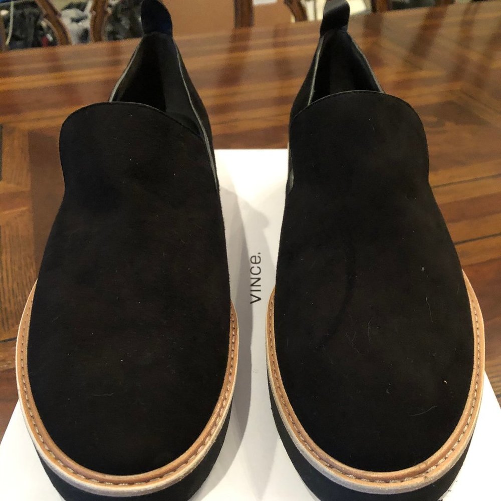 Vince Sanders Black Slip on Suede Sneaker
